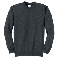 Port & Co Core Fleece Crewneck Sweatshirt, Dark Heather Grey, Front view