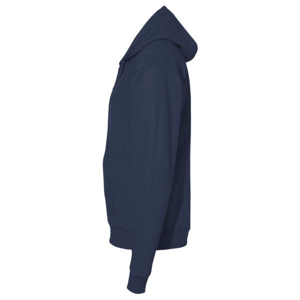 Port & Co Core Fleece Full Zip Hooded Sweatshirt, Navy, Left Sleeve view