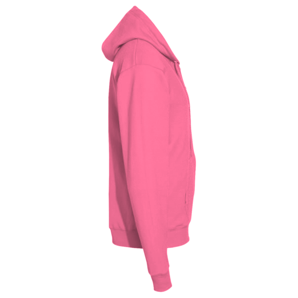 Port & Co Core Fleece Full Zip Hooded Sweatshirt, Neon Pink, Right Sleeve view