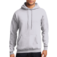 Port & Co Core Fleece Pullover Hooded Sweatshirt, Ash, Front view