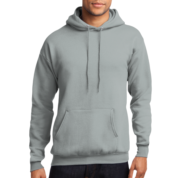 Port & Co Core Fleece Pullover Hooded Sweatshirt, Athletic Heather, Front view