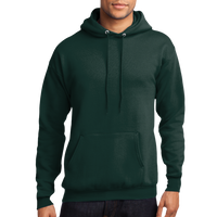 Port & Co Core Fleece Pullover Hooded Sweatshirt, Dark Green, Front view