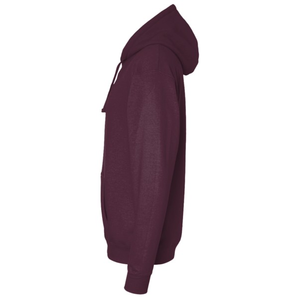 Port & Co Core Fleece Pullover Hooded Sweatshirt, Maroon, Left Sleeve view