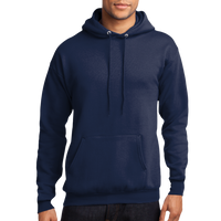 Port & Co Core Fleece Pullover Hooded Sweatshirt, Navy, Front view