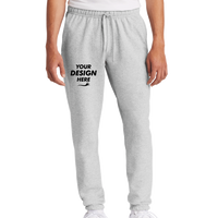 Port & Co Core Fleece Sweatpant, Ash, Front view, Mockup