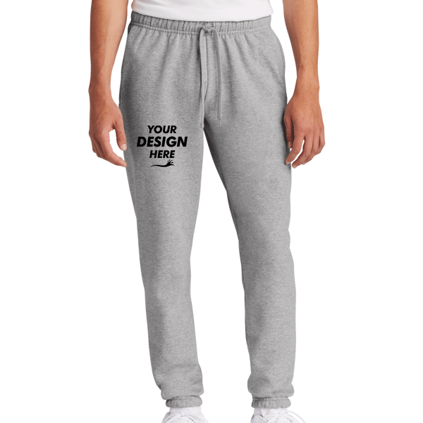 Port & Co Core Fleece Sweatpant, Athletic Heather, Front view, Mockup