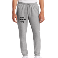 Port & Co Core Fleece Sweatpant, Athletic Heather, Front view, Mockup