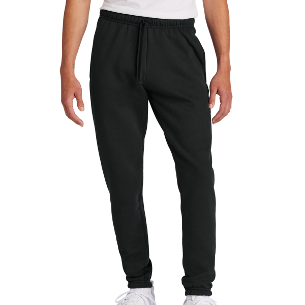 Port & Co Core Fleece Sweatpant, Jet Black, Front view