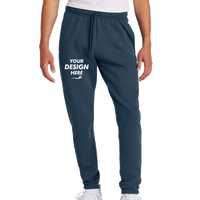 Port & Co Core Fleece Sweatpant, Navy, Front view, Mockup