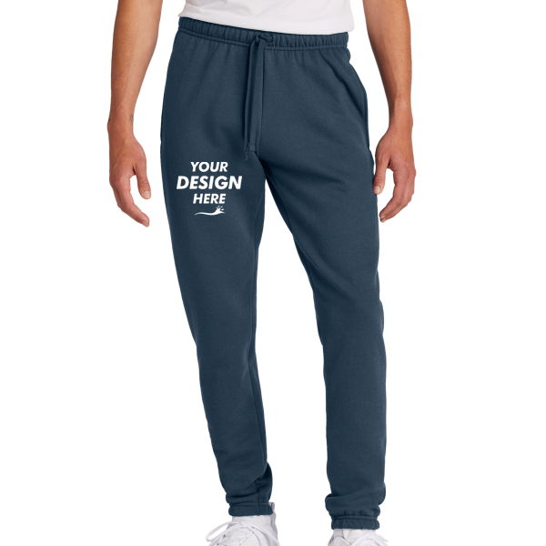 Port & Co Core Fleece Sweatpant, Navy, Front view, Mockup