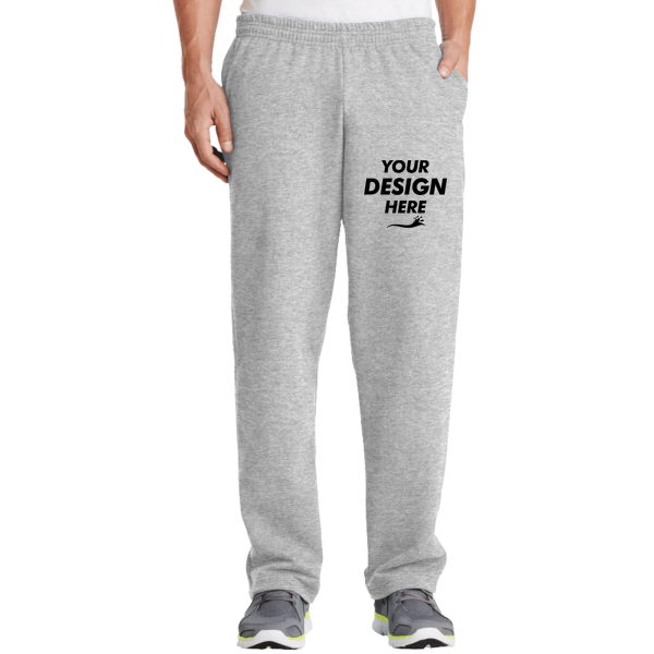Port & Co Core Fleece Sweatpant with Pockets, Ash, Front view, Mockup