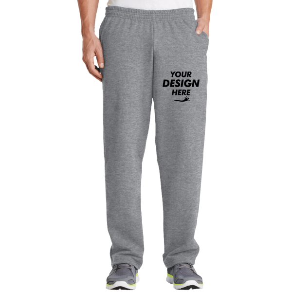 Port & Co Core Fleece Sweatpant with Pockets, Athletic Heather, Front view, Mockup