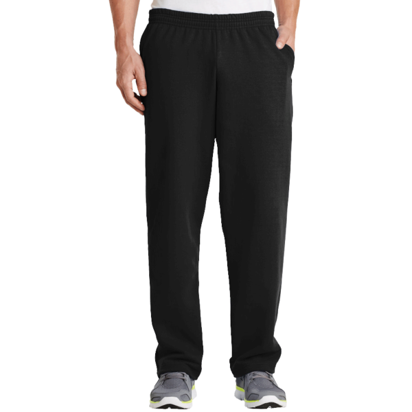 Port & Co Core Fleece Sweatpant with Pockets, Jet Black, Front view