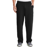 Port & Co Core Fleece Sweatpant with Pockets, Jet Black, Front view