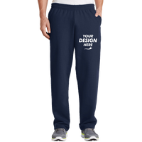 Port & Co Core Fleece Sweatpant with Pockets, Navy, Front view, Mockup