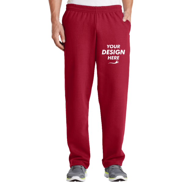 Port & Co Core Fleece Sweatpant with Pockets, Red, Front view, Mockup