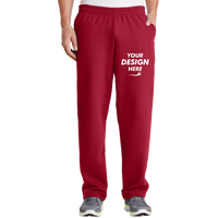Port & Co Core Fleece Sweatpant with Pockets, Red, Front view, Mockup