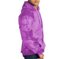Port & Co Crystal Tie Dye Pullover Hoodie, Purple / Purple, Right Sleeve view