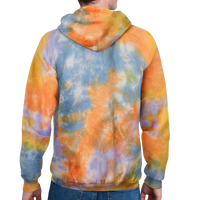Port & Co Crystal Tie Dye Pullover Hoodie, Sherbet Colorburst / Sherbet Colorburst, Back view