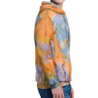 Port & Co Crystal Tie Dye Pullover Hoodie, Sherbet Colorburst / Sherbet Colorburst, Right Sleeve view