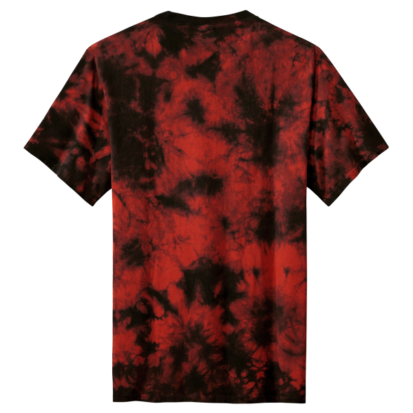 Port & Co Crystal Tie Dye Tee, Black / Red, Back view