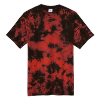 Port & Co Crystal Tie Dye Tee, Black / Red, Front view