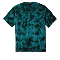 Port & Co Crystal Tie Dye Tee, Black / Teal, Back view