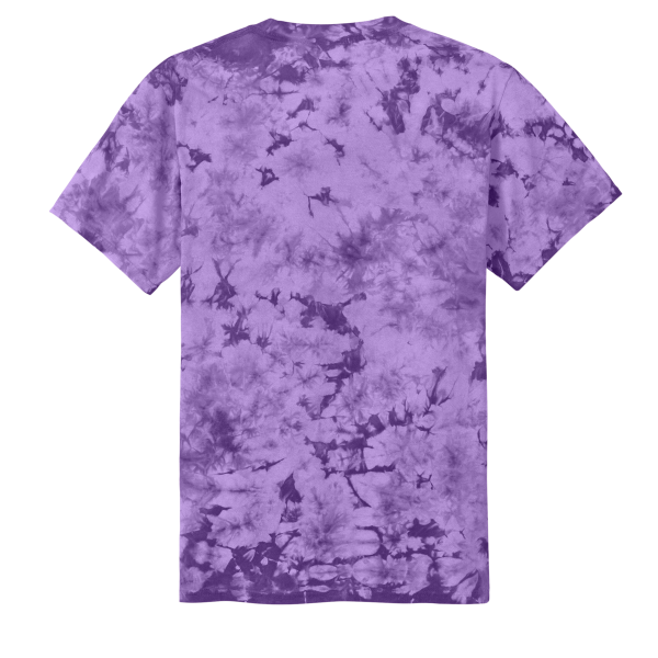 Port & Co Crystal Tie Dye Tee, Purple / Purple, Back view
