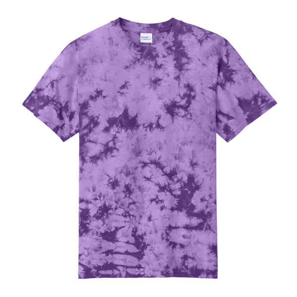 Port & Co Crystal Tie Dye Tee, Purple / Purple, Front view