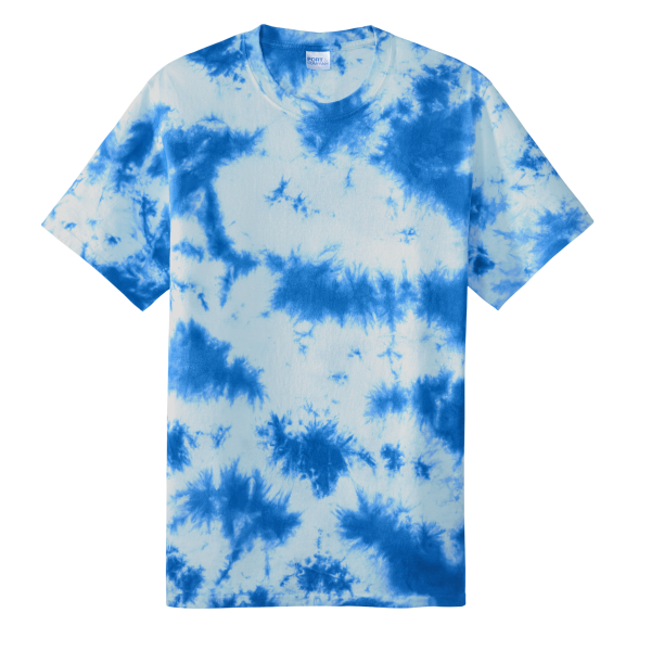 Port & Co Crystal Tie Dye Tee, True Royal / True Royal, Front view
