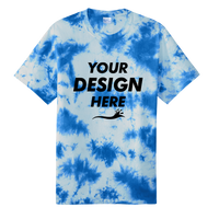 Port & Co Crystal Tie Dye Tee, True Royal / True Royal, Front view, Mockup