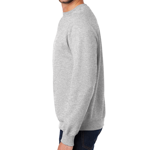 Port & Co Essential Fleece Crewneck Sweatshirt, Ash, Left Sleeve view