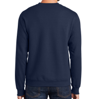 Port & Co Essential Fleece Crewneck Sweatshirt, Navy, Back view