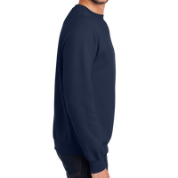 Port & Co Essential Fleece Crewneck Sweatshirt, Navy, Right Sleeve view