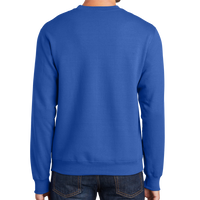 Port & Co Essential Fleece Crewneck Sweatshirt, Royal, Back view