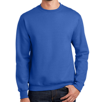 Port & Co Essential Fleece Crewneck Sweatshirt, Royal, Front view