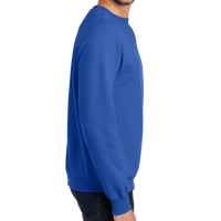 Port & Co Essential Fleece Crewneck Sweatshirt, Royal, Right Sleeve view