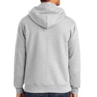 Port & Co Essential Fleece Full Zip Hooded Sweatshirt, Ash, Back view
