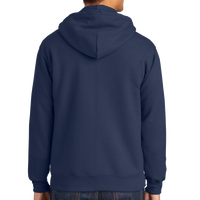 Port & Co Essential Fleece Full Zip Hooded Sweatshirt, Navy, Back view