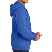 Port & Co Essential Fleece Full Zip Hooded Sweatshirt, Royal, Right Sleeve view