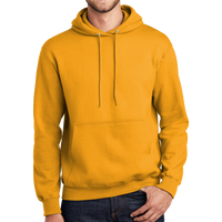 Port & Co Essential Fleece Pullover Hooded Sweatshirt, Gold, Front view