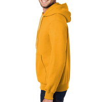 Port & Co Essential Fleece Pullover Hooded Sweatshirt, Gold, Left Sleeve view
