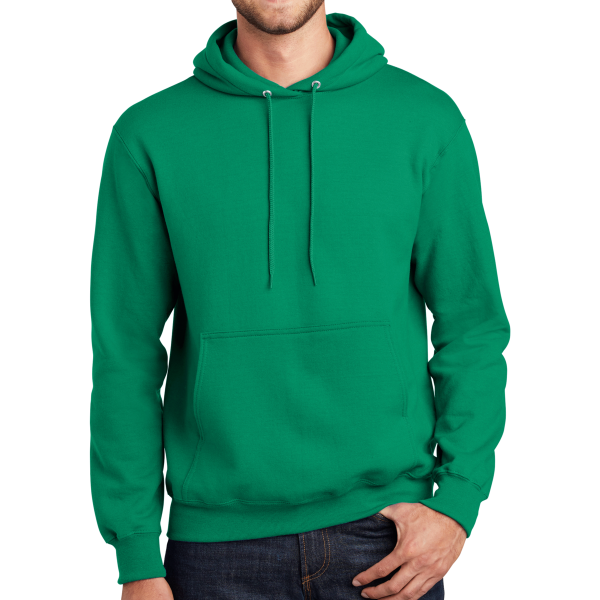 Port & Co Essential Fleece Pullover Hooded Sweatshirt, Kelly, Front view