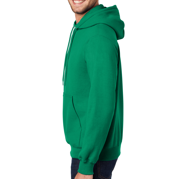 Port & Co Essential Fleece Pullover Hooded Sweatshirt, Kelly Green, Left Sleeve view