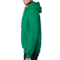 Port & Co Essential Fleece Pullover Hooded Sweatshirt, Kelly Green, Left Sleeve view