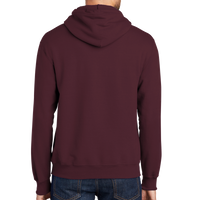 Port & Co Essential Fleece Pullover Hooded Sweatshirt, Maroon, Back view