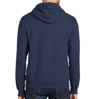 Port & Co Essential Fleece Pullover Hooded Sweatshirt, Navy, Back view