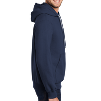 Port & Co Essential Fleece Pullover Hooded Sweatshirt, Navy, Right Sleeve view