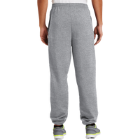 Port & Co Essential Fleece Sweatpant with Pockets, Athletic Heather, Back view
