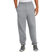 Port & Co Essential Fleece Sweatpant with Pockets, Athletic Heather, Front view